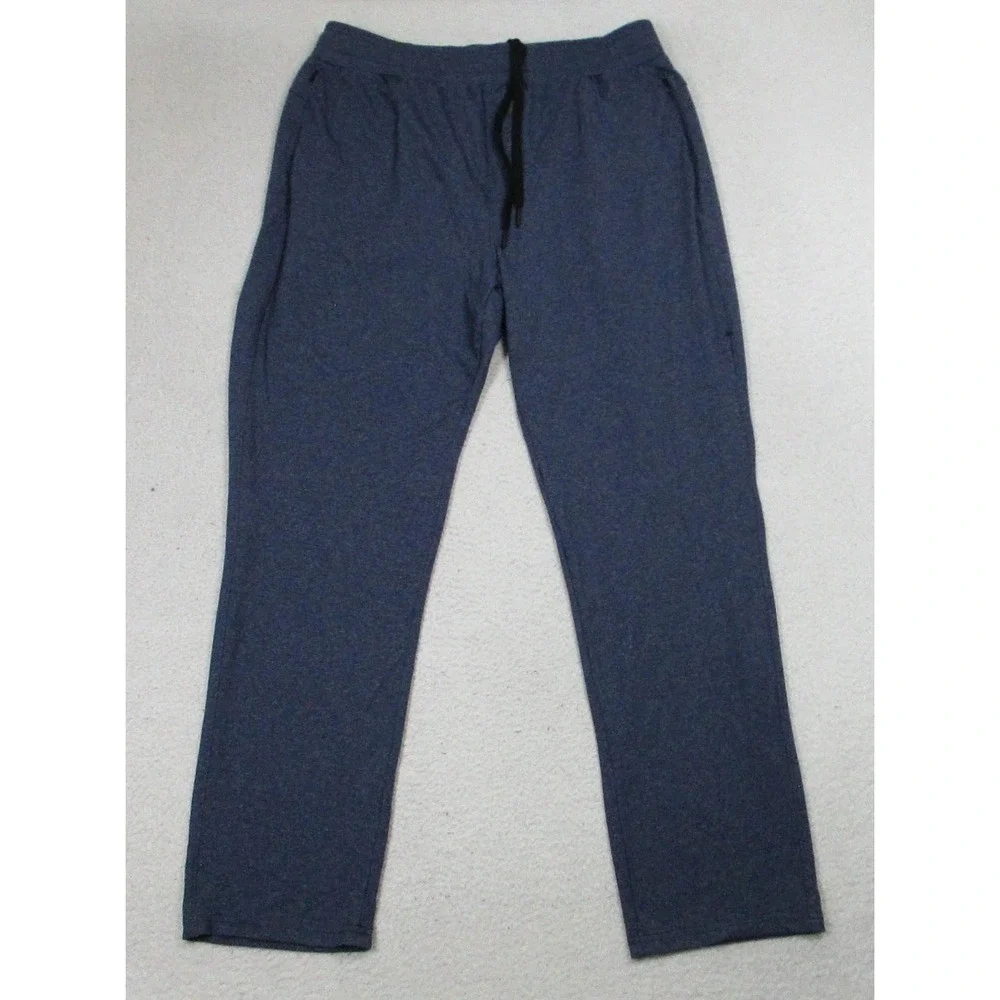Public Rec Pants Mens 36x30 Blue‎ Knit Joggers Sweatpants Stretch Zip Pockets